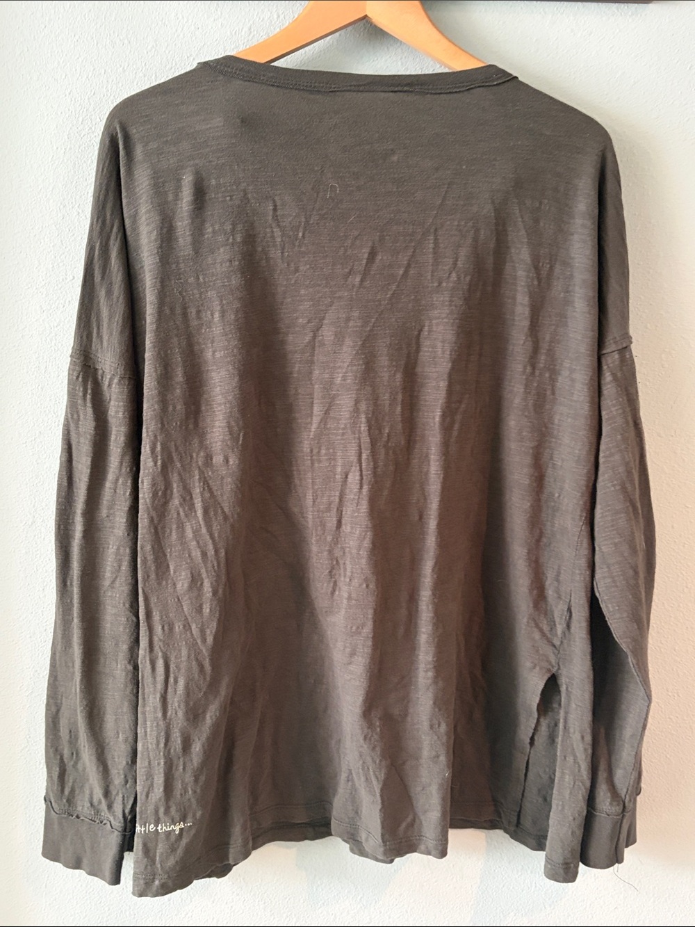 Natural Life It’s the Little Things Doodle Olive Graphic Long-Sleeve Top Large - Picture 6 of 8